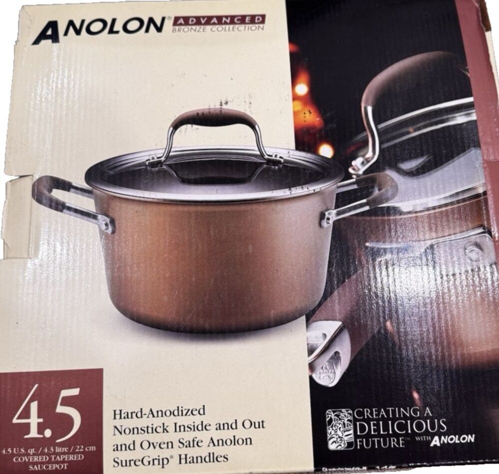 NEW Anolon Advanced 4.5-qt. Sauce Pot New with Lid and Original Box